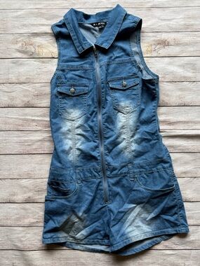 V.I.P. jeans distressed stretch denim romper juniors size 13/14